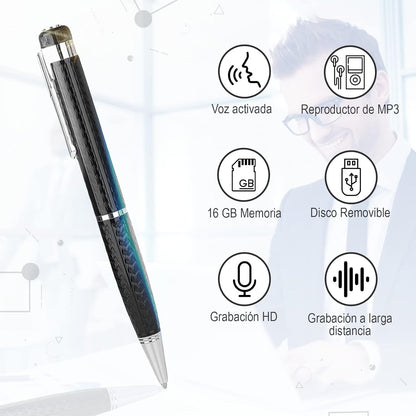 Bolígrafo inteligente con grabación de voz hasta 150 horas + tarjeta SD de 16 GB de regalo