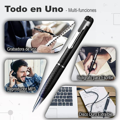 Bolígrafo inteligente con grabación de voz hasta 150 horas + tarjeta SD de 16 GB de regalo