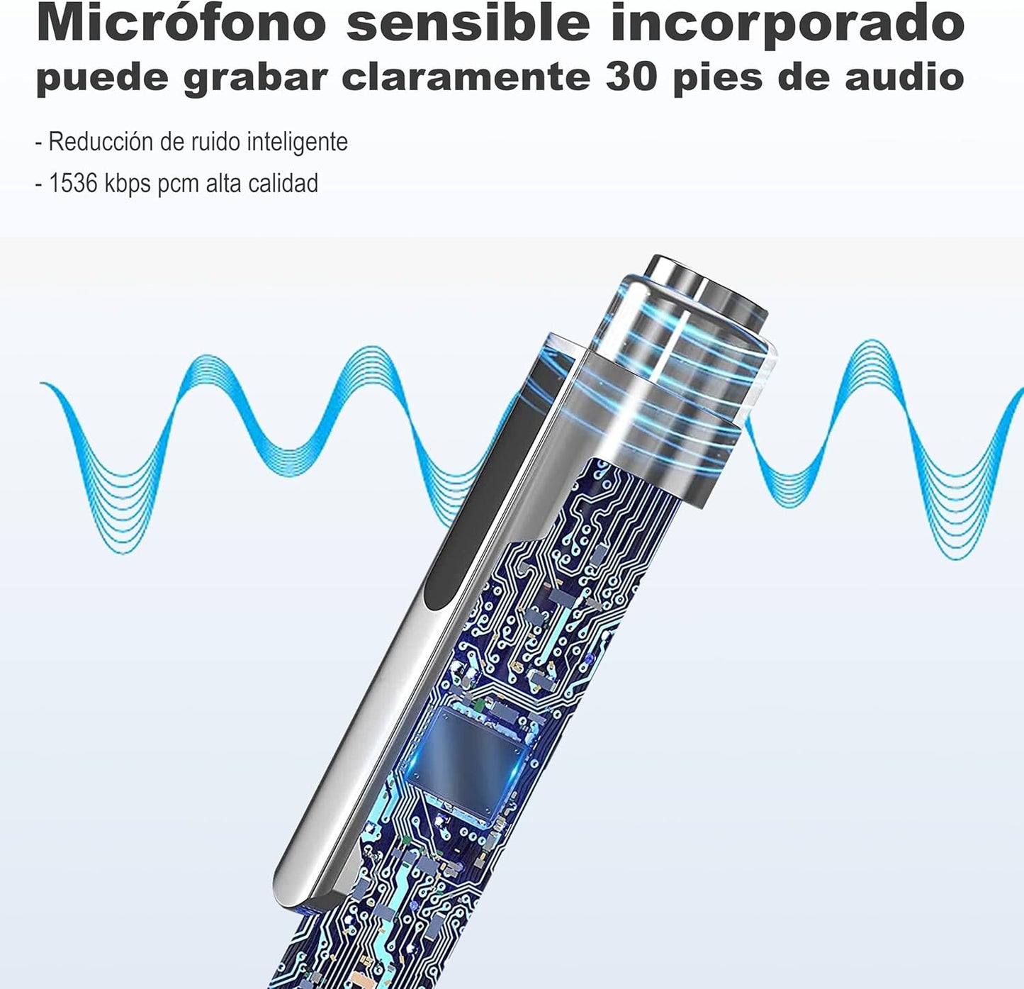 Bolígrafo inteligente con grabación de voz hasta 150 horas + tarjeta SD de 16 GB de regalo