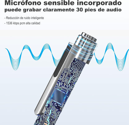 Bolígrafo inteligente con grabación de voz hasta 150 horas + tarjeta SD de 16 GB de regalo